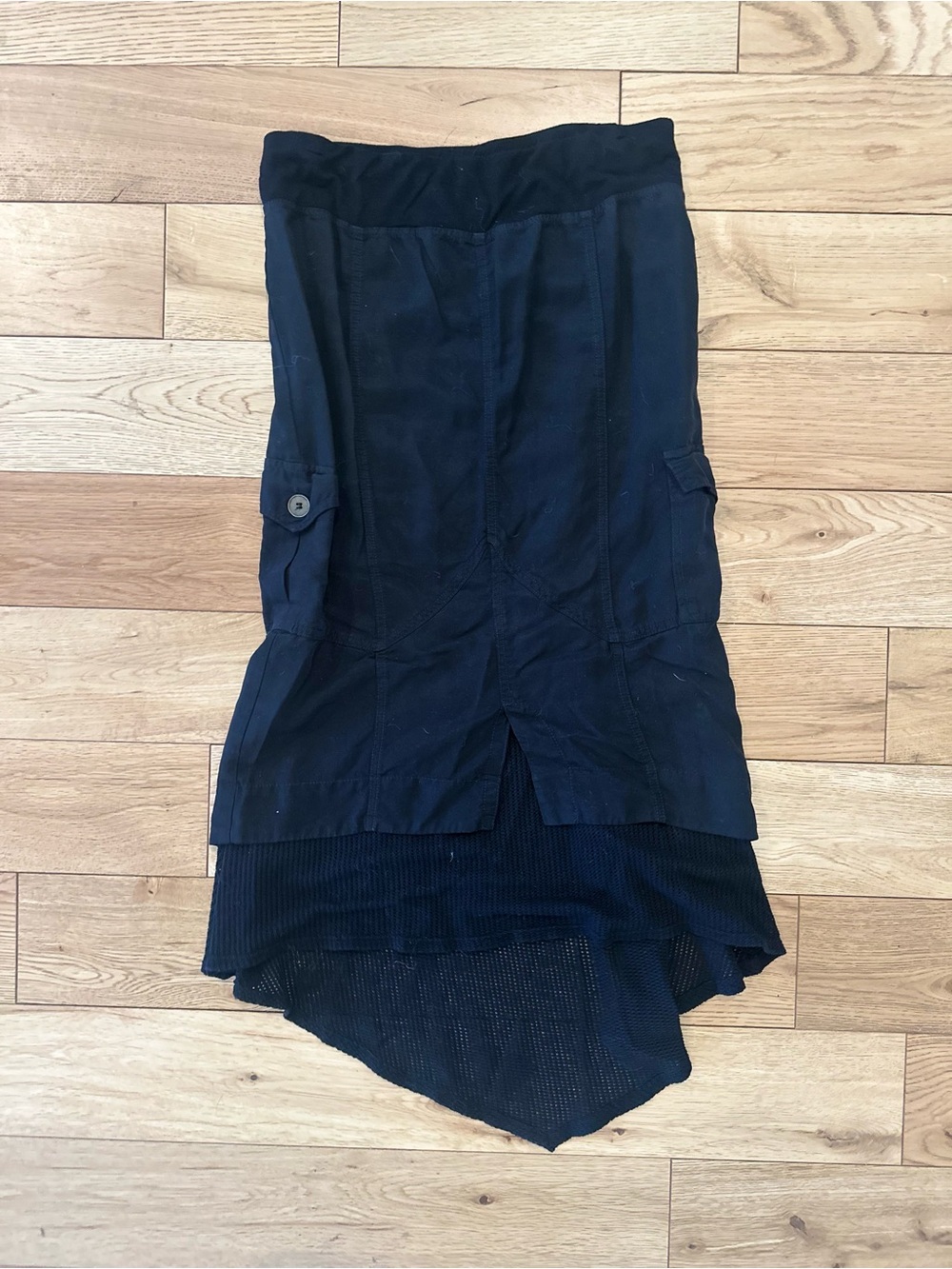 XCVI Layered Cargo High-Low Skirt